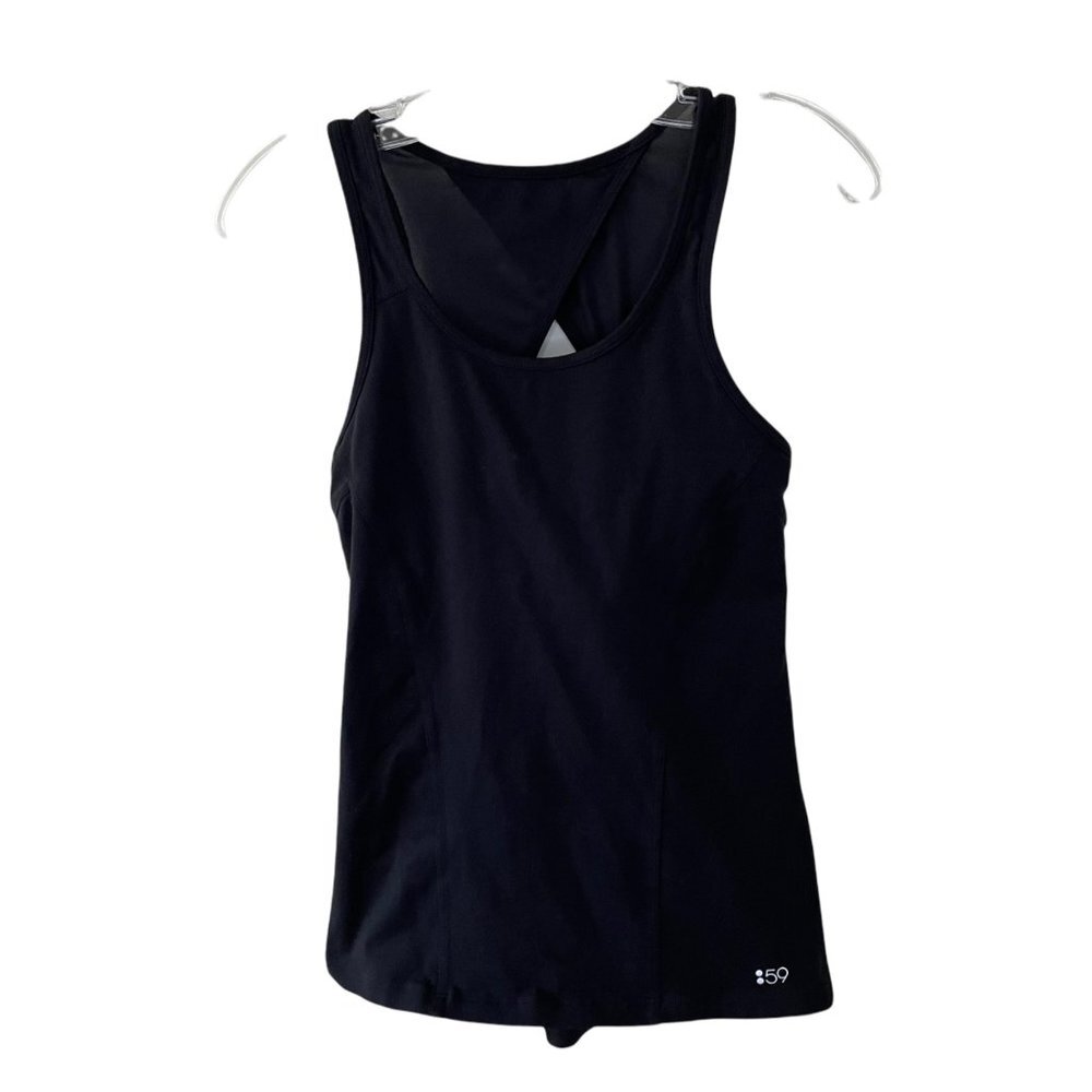 Splits Fifty Nine Black Workout Tank Top Mesh Sml Built-in Sports Bra